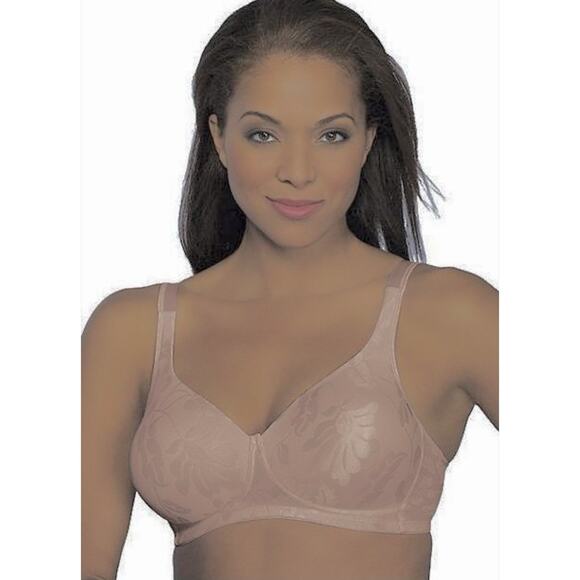 Playtex 44DD Bra Secrets Seamless Shaping Underwire Brown Floral Jacquard 4419 - Picture 1 of 13